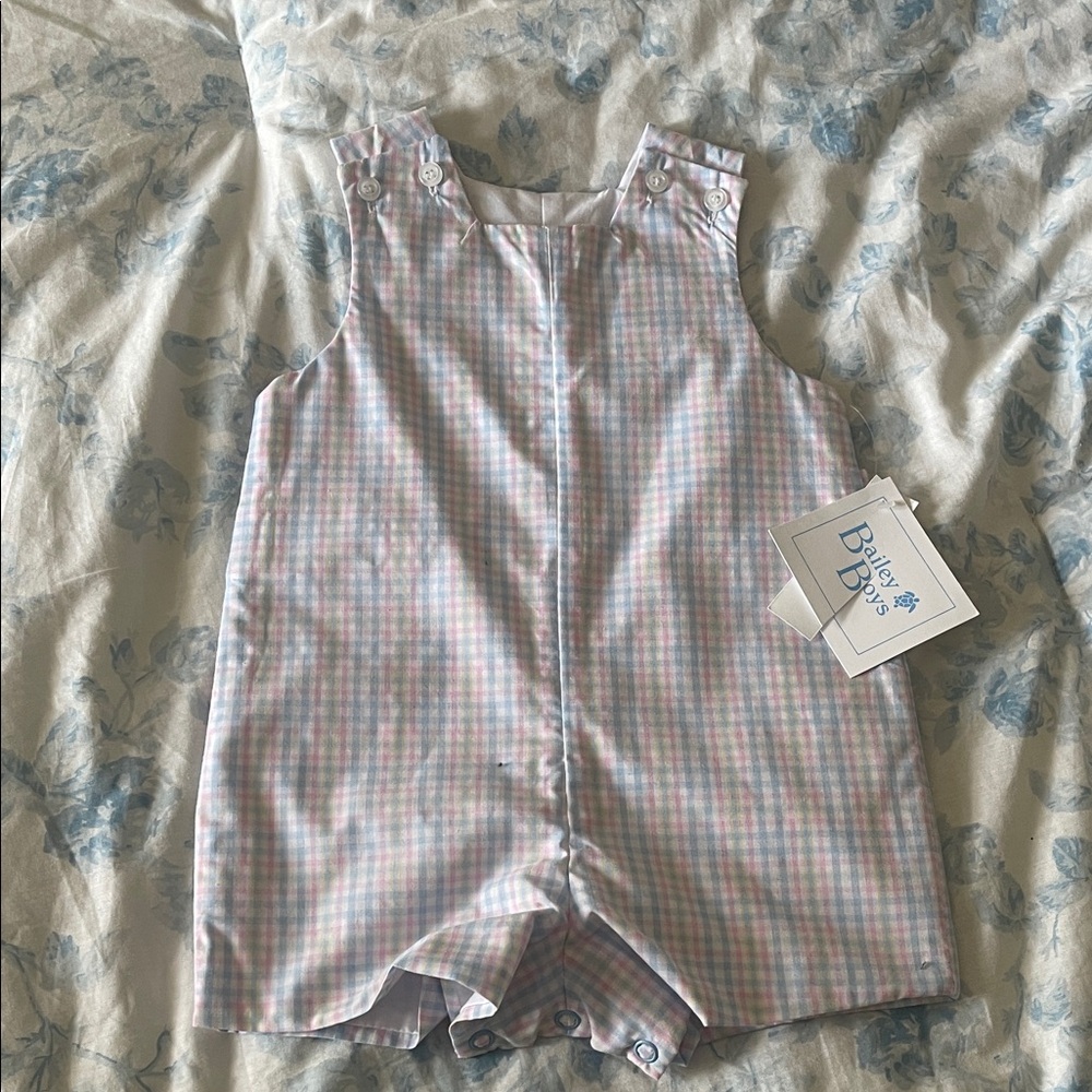 Pink and Blue Checkered Romper